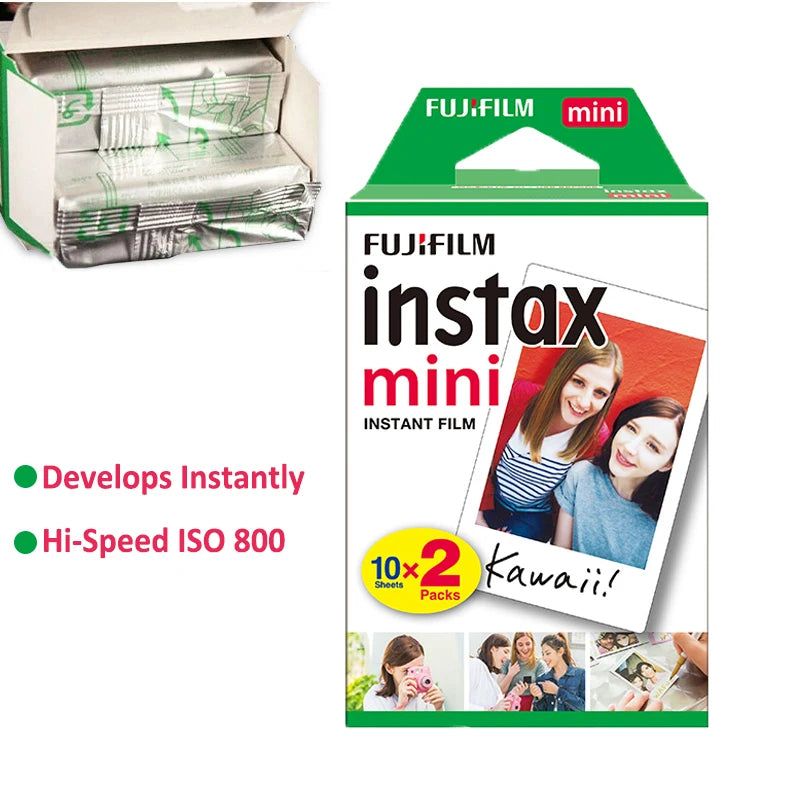 Fujifilm Instax Mini Film White 10 20 40 60 80 100 Sheets For FUJI Instant Camera Mini 12/11/Evo + Free Stickers（expiry-2027）