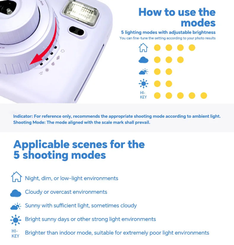 Popoto Instant Camera Cute Macaron Trendy Film Camera for Fujifilm Instax Mini Film Aesthetic Photo Camera for Girls Gift