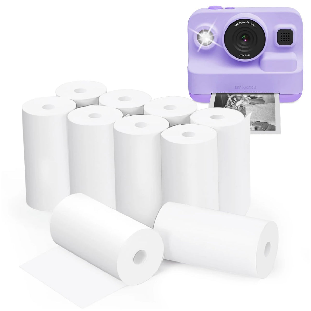 3-20 Rolls 57x25MM Thermal Paper Color Children Camera Instant Print Kids Camera Printing Paper Replacement Accessories Parts