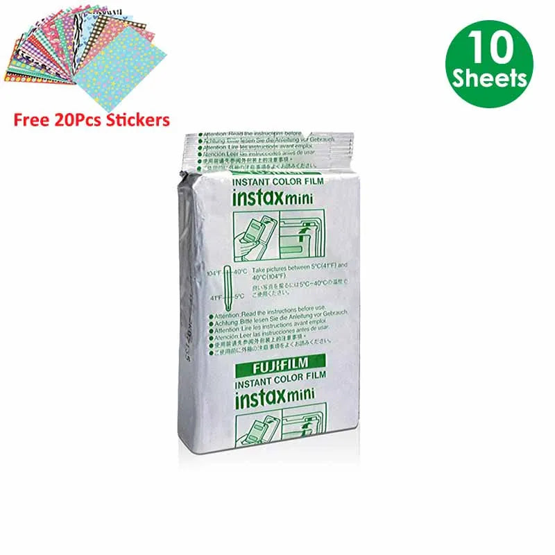 Fujifilm Instax Mini Film White 10 20 40 60 80 100 Sheets For FUJI Instant Camera Mini 12/11/Evo + Free Stickers（expiry-2027）