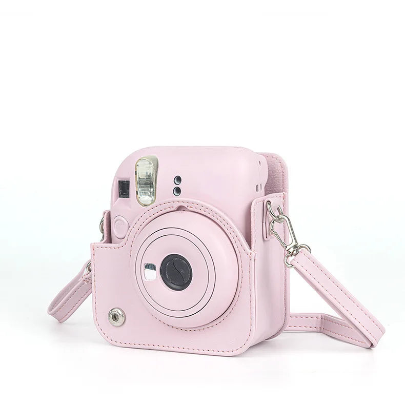 PU Leather Soft Protective Case for Instax Mini 12 Camera with Shoulder Strap Fujifilm Film Camera Travel Bag