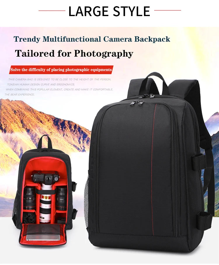 Digital Camera Backpack, Outdoor Large-Capacity Camera Bag, Laptop Backpack, Multi-Functional Convenient Backpack