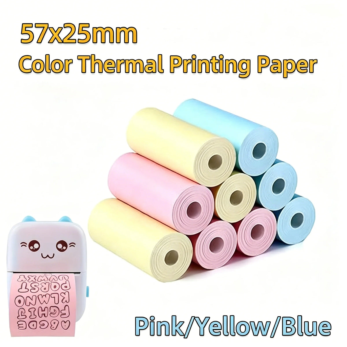 3-20 Rolls 57x25MM Thermal Paper Color Children Camera Instant Print Kids Camera Printing Paper Replacement Accessories Parts