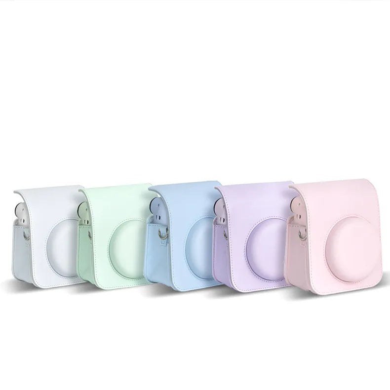 PU Leather Soft Protective Case for Instax Mini 12 Camera with Shoulder Strap Fujifilm Film Camera Travel Bag