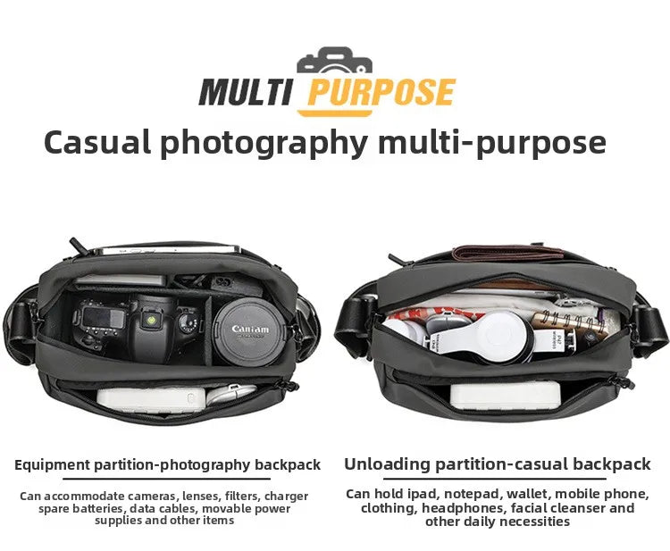 Men's Crossbody Camera Bag Portable One Shoulder Micro-Single Storage Outdoor Digital SLR Camera Pouch