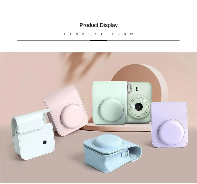 For Instax Mini 12 Camera Case PU Leather Soft Protective Case Trave Bag for Fujifilm Film Camera Bag with Shoulder Strap new