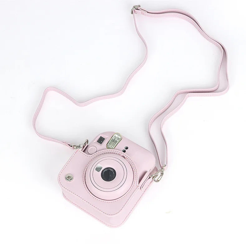 PU Leather Soft Protective Case for Instax Mini 12 Camera with Shoulder Strap Fujifilm Film Camera Travel Bag