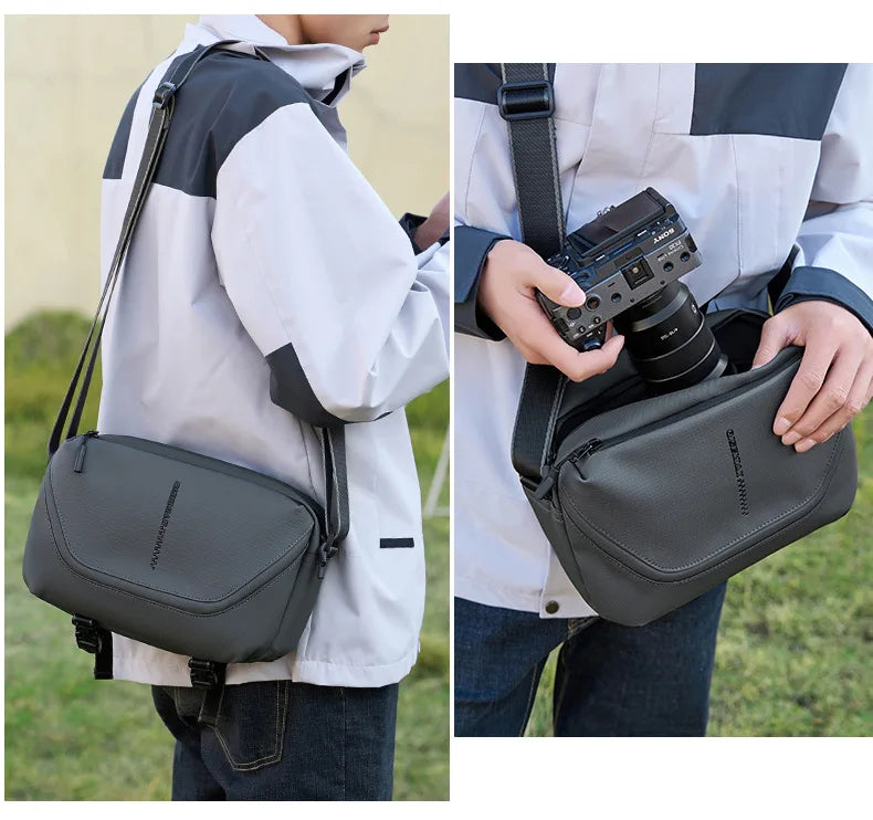 Men's Crossbody Camera Bag Portable One Shoulder Micro-Single Storage Outdoor Digital SLR Camera Pouch