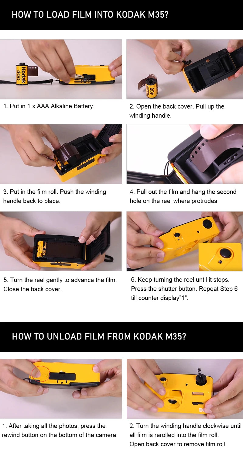 KODAK M35/ M38Film Camera 35MM Retro Manual Film Camera Non-Disposable Film Film Machine with Flash Function Repeatability