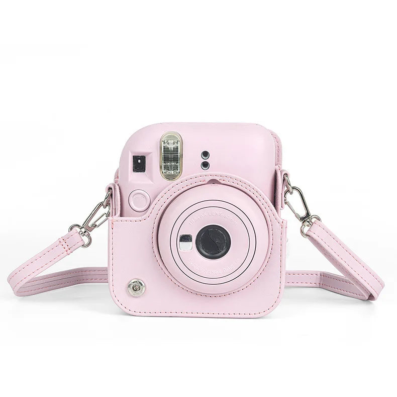 PU Leather Soft Protective Case for Instax Mini 12 Camera with Shoulder Strap Fujifilm Film Camera Travel Bag