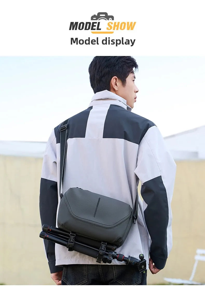 Men's Crossbody Camera Bag Portable One Shoulder Micro-Single Storage Outdoor Digital SLR Camera Pouch