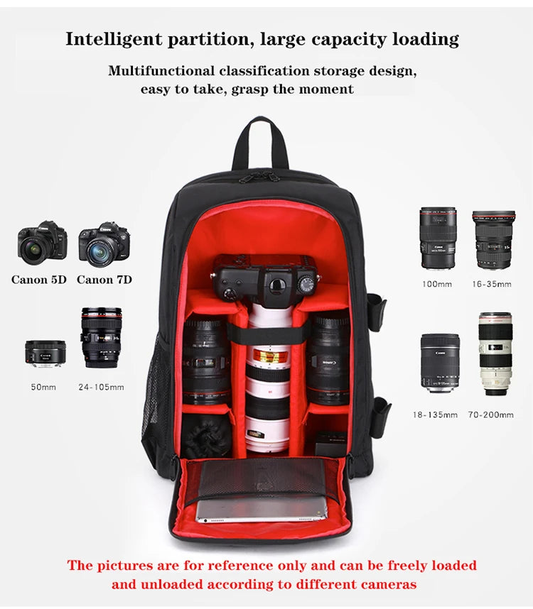 Digital Camera Backpack, Outdoor Large-Capacity Camera Bag, Laptop Backpack, Multi-Functional Convenient Backpack