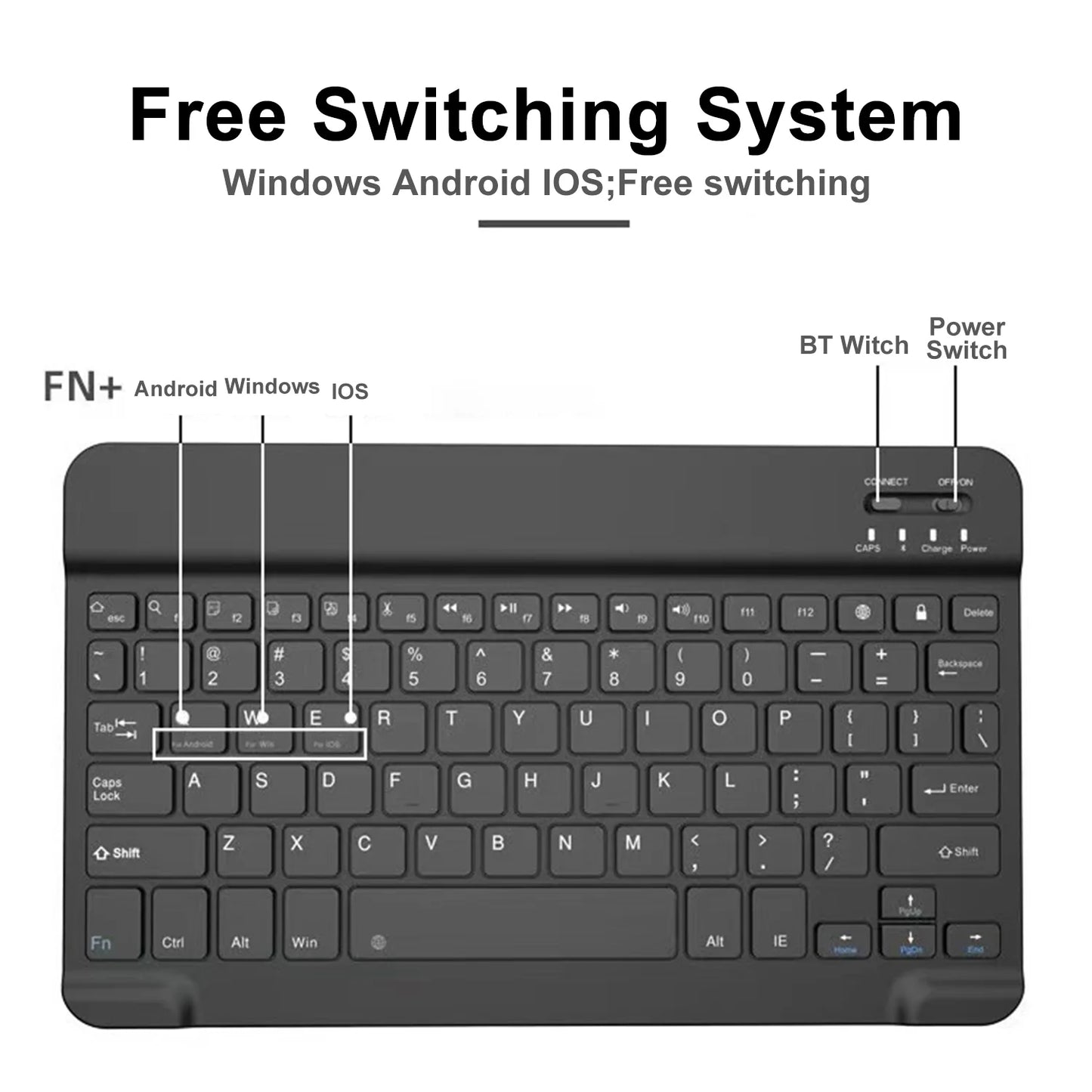Bluetooth Wireless Keyboard – Multi-Device Portable Keyboard