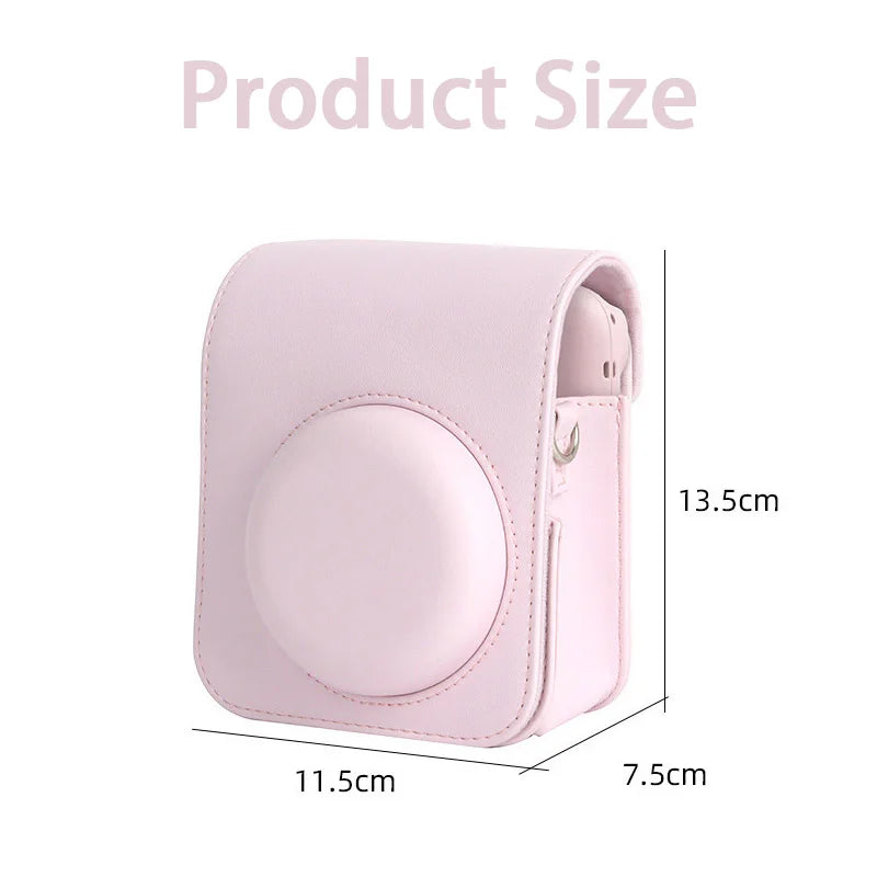 PU Leather Soft Protective Case for Instax Mini 12 Camera with Shoulder Strap Fujifilm Film Camera Travel Bag
