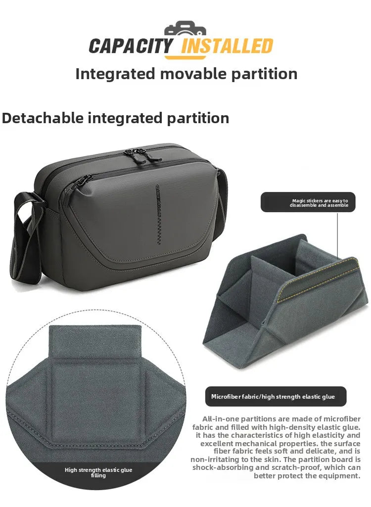 Men's Crossbody Camera Bag Portable One Shoulder Micro-Single Storage Outdoor Digital SLR Camera Pouch